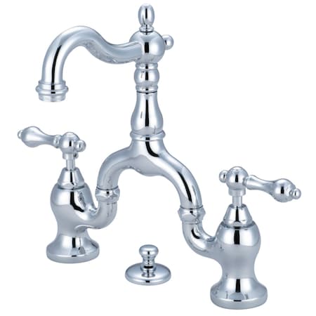 Kingston Brass KS7971AL English Country Bathroom Bridge Faucet, Polished Chrome KS7971AL